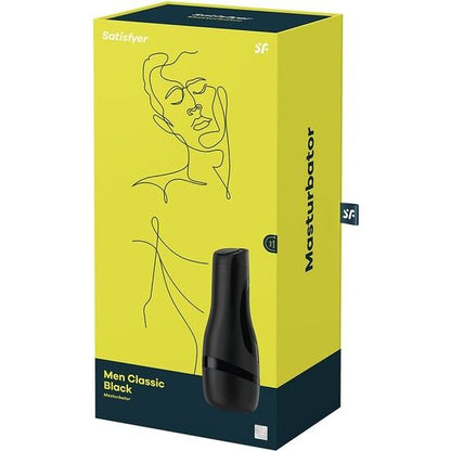 Satisfyer Men - Masturbator for Men Classic Black Realistic Pleasure USB Rechargeable