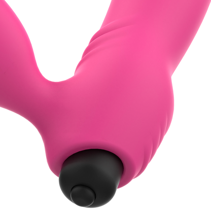 Ohmama - Bix Vibrator With Double Stimulation Xmas Edition Pink, Silicone Material, 1 Speed, 163 x 58mm, Submersible, Requires LR44 Batteries, Hygienic Bag 180°