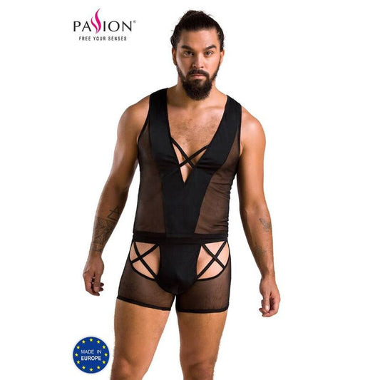 Passion Men - Set Oscar Black S/M, Material: 75% Polyester, 15% Polyamide, 10% Elastane, Made in Poland, Oeko-Tex Certified