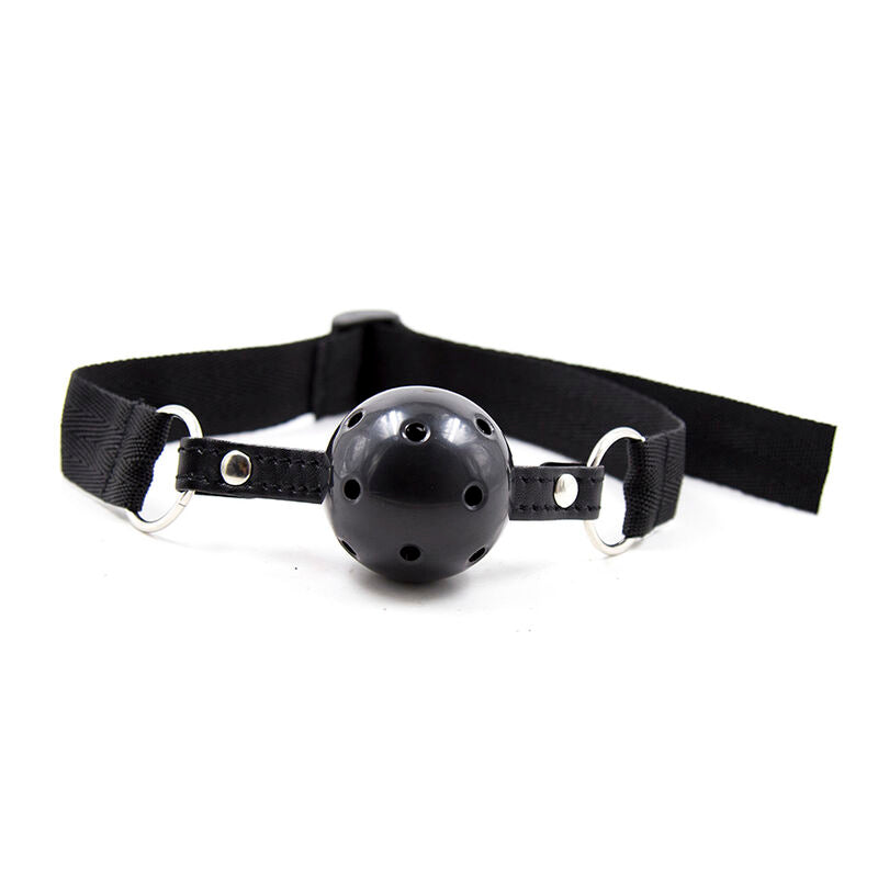 Ohmama Fetish - Nylon Strip Gag with Ball, Adjustable Strap, Ball Diameter 4.5 cm, Phthalates Free