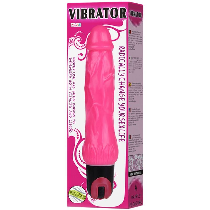 Baile Vibrators - Pink Daaply Pleasure Vibrator, Multispeed, Textured, TPR and ABS, 2AA Batteries, Measurements: See Image