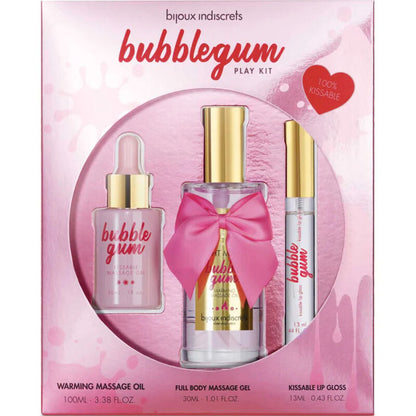 Bijoux Love Cosmetiques- Indiscrets Bubblegum Play Kit Cu Ulei, Gel Și Luciu De Buze