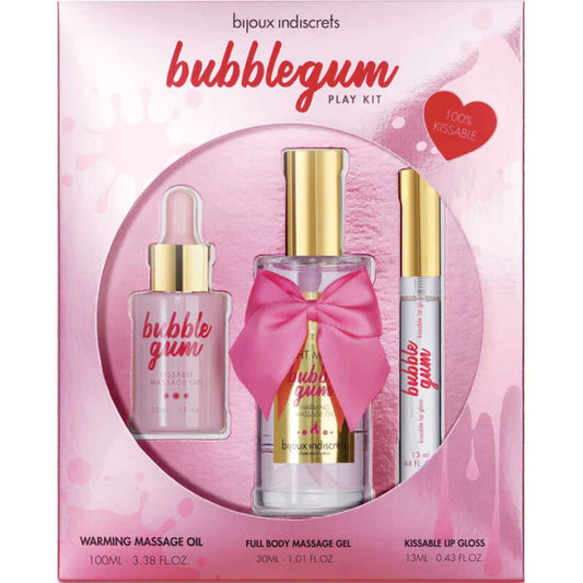 Bijoux Love Cosmetiques- Indiscrets Bubblegum Play Kit Cu Ulei, Gel Și Luciu De Buze