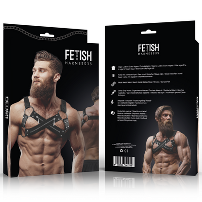 Submissive Fetish Attitude - Adjustable Zip Up Neoprene Harness For Men