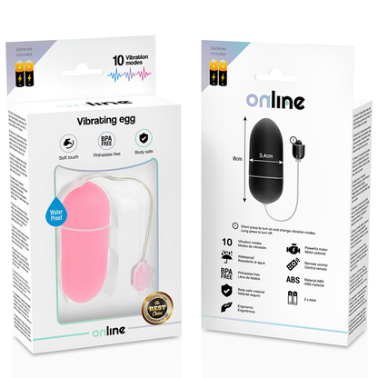 Online - Waterproof Pink Egg With 10 Vibration Modes, Body Safe Material