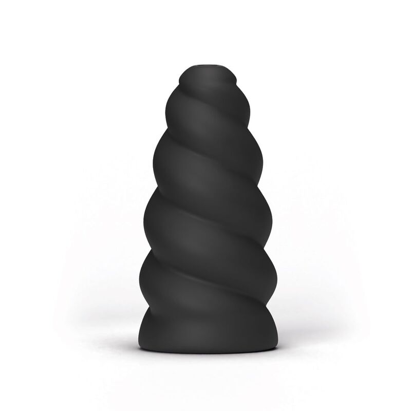 All Black - Flick Spiral Masturbator with Unique Texture, 17 cm, Safe TPR Material