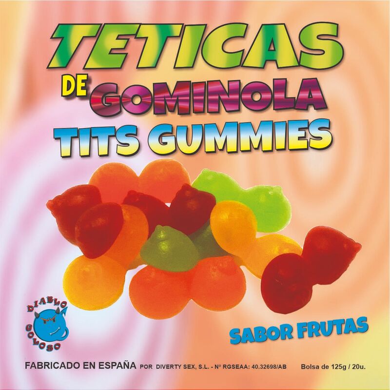 Diablo Goloso-Tits Gummy Flavor Fruits 6 Culori Fabricat În Spania /En/Pt/En/En/En/Fr/It/