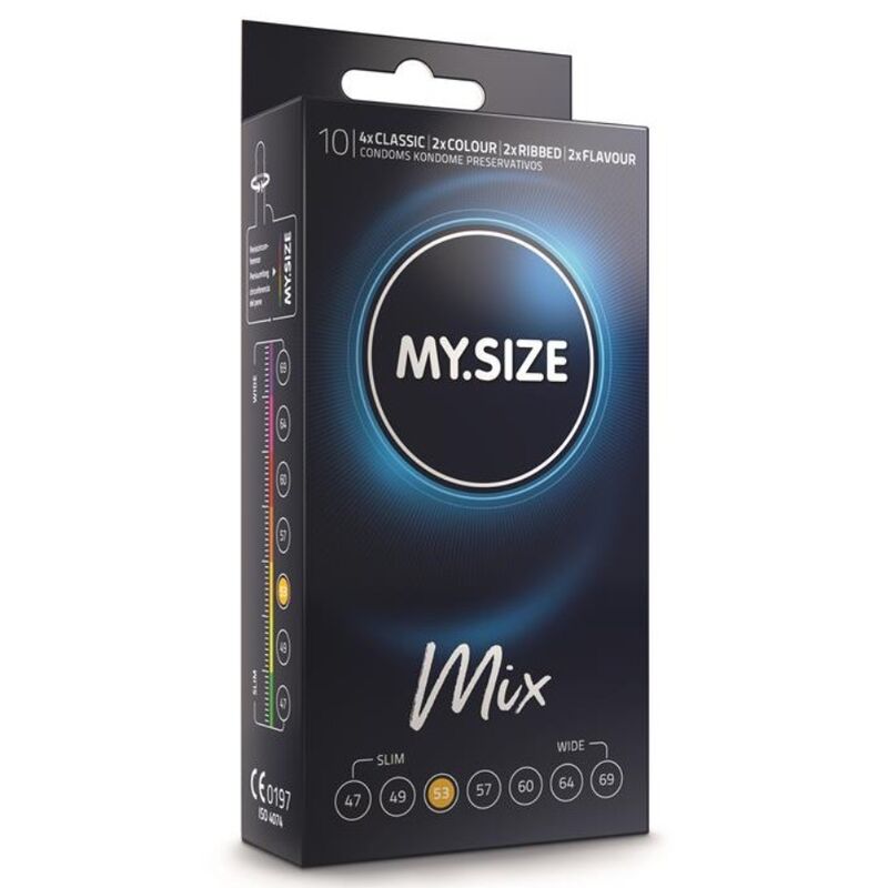 My Size Mix Condoms - Wide Variety, Ultra-Thin and Hypoallergenic 53 Mm - 10 Units