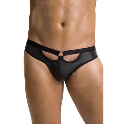 Passion Men - 041 Slip Open Joe Black L/XL Stylish Polyurethane and Polyester Briefs Made in EU