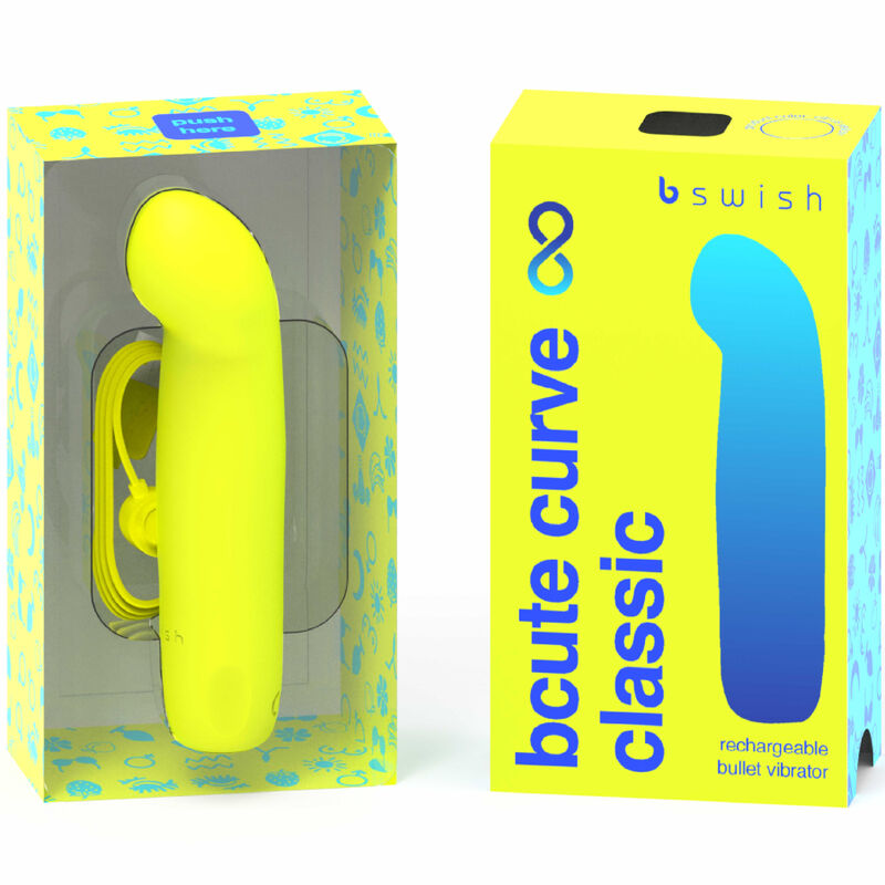 B Swish-  Bcute Curve Infinit Clasic Vibrator Reîncărcabil Din Silicon Clasic Galben Citrice