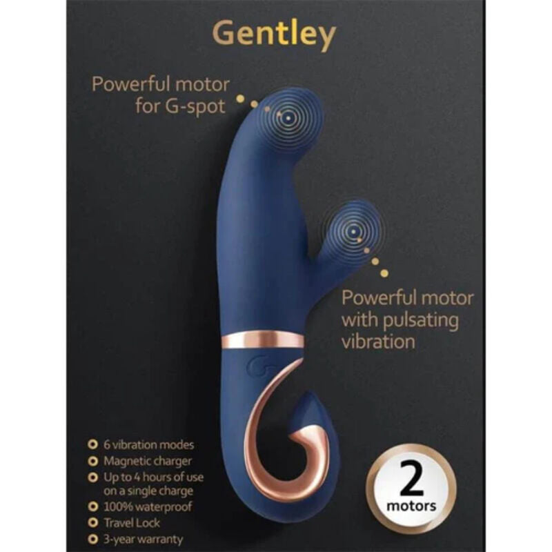 G-Vibe - Vibrator Gentley G-Spot Vibe Caribbean Blue, Rechargeable, Soft Silicone, 6 Functions, 3 Year Warranty