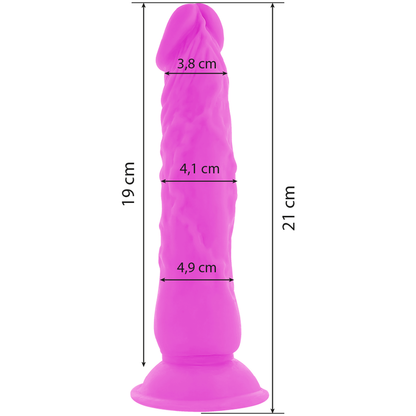 Diversia - Flexible Vibrator with Remote Control 21 cm, Purple, Compatible with Harnesses, Water Resistant, Safe Materials, 100% Phthalate Free