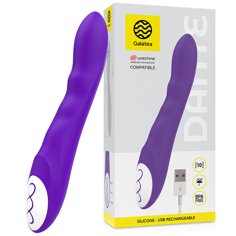 Galatea - Dante Lilac Vibrator with Watchme Technology (Dimensions: 21 cm, Water Resistant)