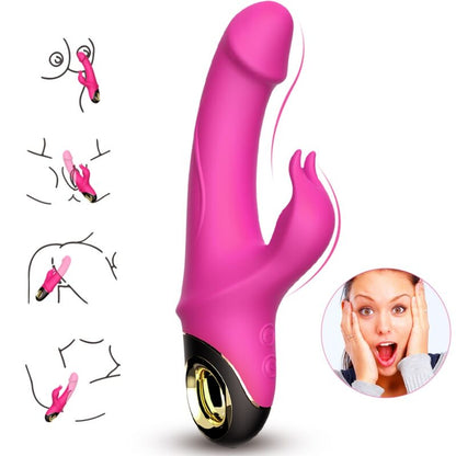 Armony Vibrators- Meteror Vibrator Dildo Iepure Rotator Fuchsia