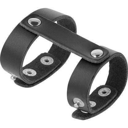 Darkness Bondage - Adjustable Leather Penis and Testicle Ring