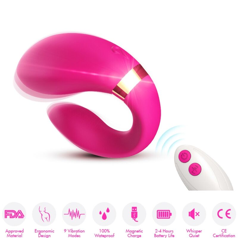 Armony For Couples- Vibrator Crescent Pentru Cupluri Cu Telecomandă Fuchsia