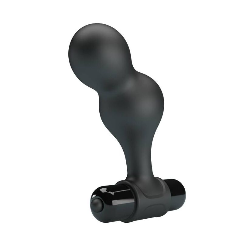 Mr Play - Vibrating Anal Plug with 10 Functions and Black Silicone - Package Size: 175*100*80