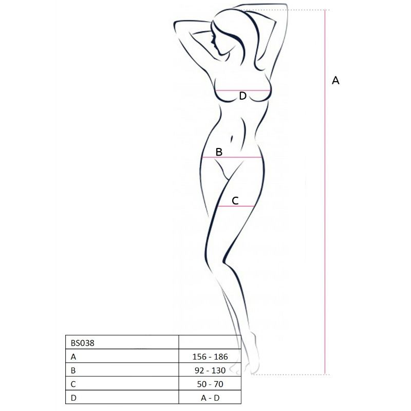 Passion Woman Bodystockings - Black Bodystocking BS038, Sexy Open Back Design, One Size