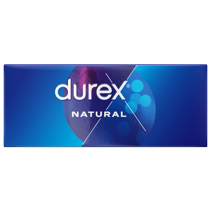 Durex Condoms - Natural Condoms 144 Pieces, Easy-On Anatomical Shape, Smooth, Transparent and Lubricated Latex, Nominal Width 54 mm