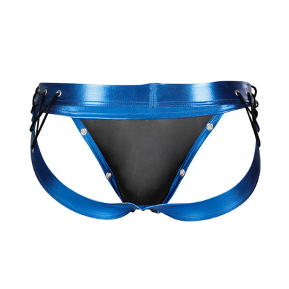 Cut4Men Jockstrap- Suspensor Desire Blue Leatherette Xl