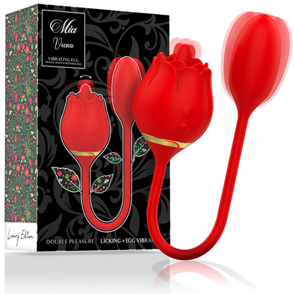 Mia - Vienna Double Licking Pleasure + Vibrating Egg, Rechargeable Vibrator, Clitoris and Anal Massage, 10 Modes, IPX6