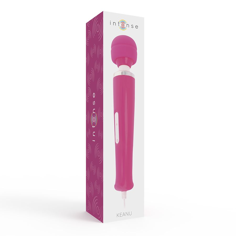 Intense Couples Toys - Powerful Keanu Vibrating Massage Wand, 8 Modes, Pink