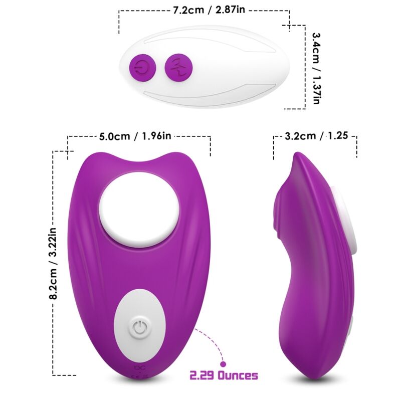 Armony Wearables- Fluture Purtabil Chiloți Vibrator Telecomandă Violet