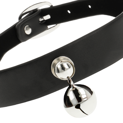 Coquette Accessories - Vegetarian Leather Necklace Choker Accessory, Adjustable, Dimensions: Length 43 cm x Height 2 cm