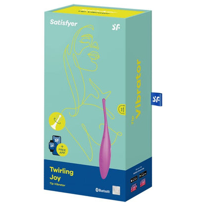 Satisfyer Connect - Satisfyer Twirling Joy Clitoris Tip Vibrator - Fuchsia, Circling Vibrations, App Compatible, Water Resistant