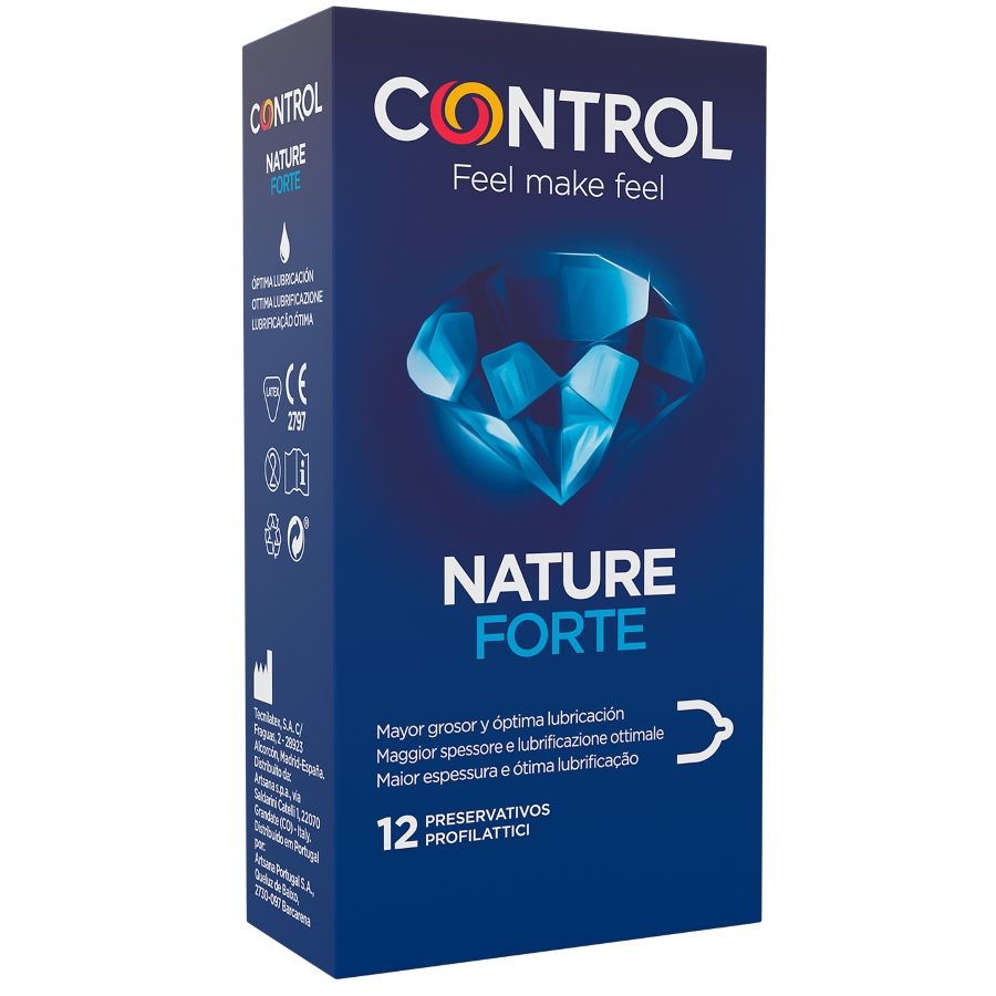 Control Condoms - Strong Condoms, Natural Latex, 12 Units, Width 54 mm