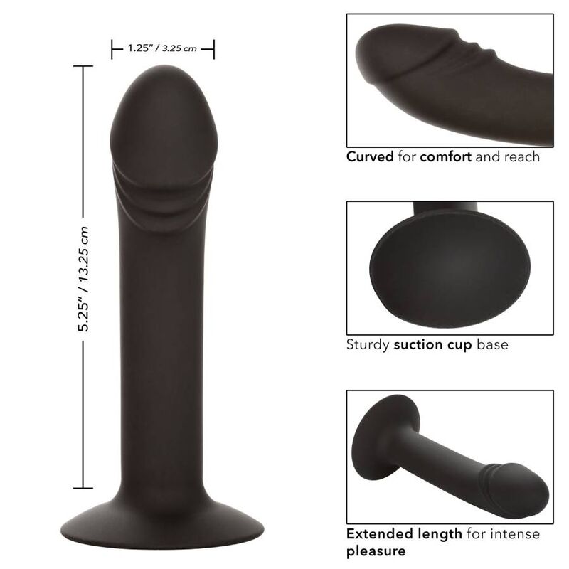 California Exotics - Silicone Curved Anal Probe with Suction Cup, Body Safe Material