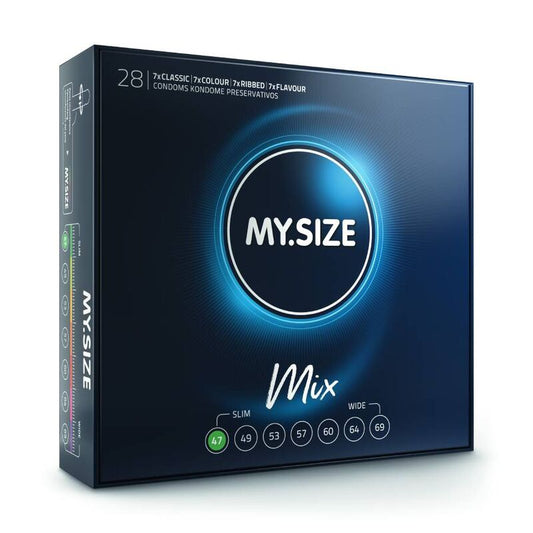 My Size Mix Condoms - Wide Variety and Hypoallergenic 47 Mm - 28 Units