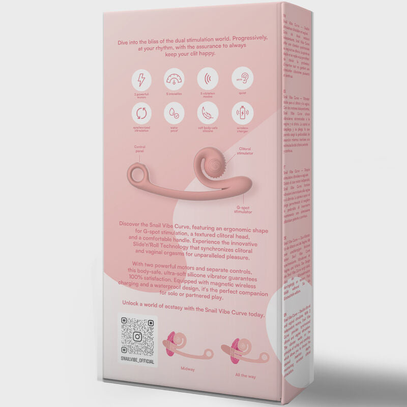 Snail Vibe - Peach Curved Vibrator with Slide'n'Roll Technology