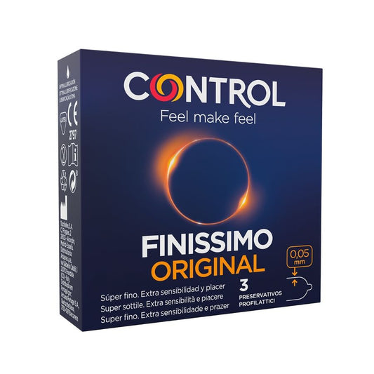 Control - Condoms Finissimo 3 Units, Super-Thin, Latex, Dermatologically Tested