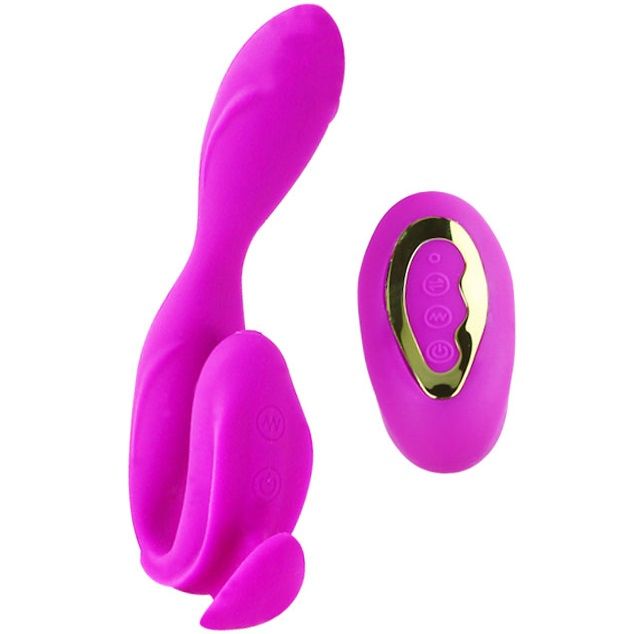 Pretty Love High Grade - Colbert Massager Purple, 12 Vibration Modes, High Quality Silicone, Remote Control, Rechargeable, Ergonomic, With Stimulating Textures