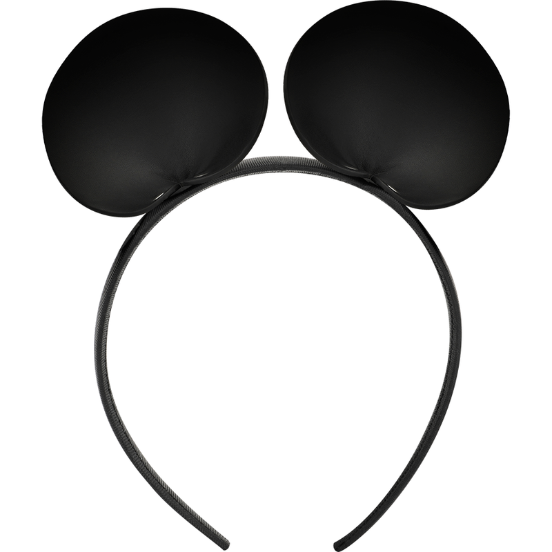 Coquette Accessories - Vegan Leather Mouse Ear Headband, Elegance Detail For Underwear