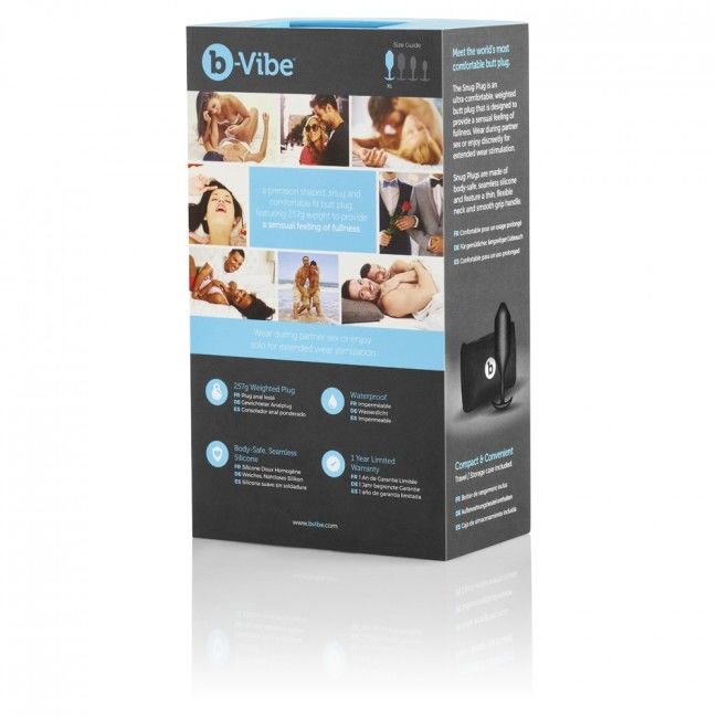 B-Vibe Snug Anal Plug 4 Black, Silicone Seamless, Weight 257g, Ergonomic Shape, Water Resistant