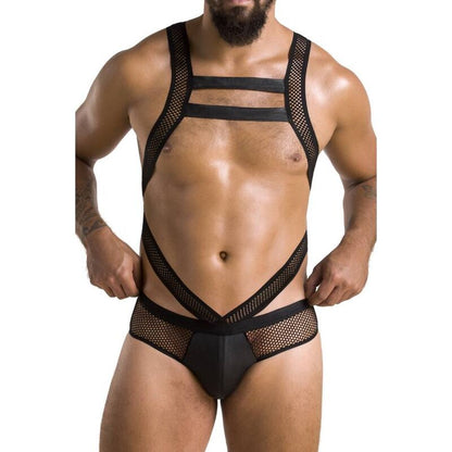 Passion Men - Body Victor Black S/M, Material: 60% Polyurethane, 40% Polyester, Made in Poland, Oeko-Tex Certified, Elegant Design