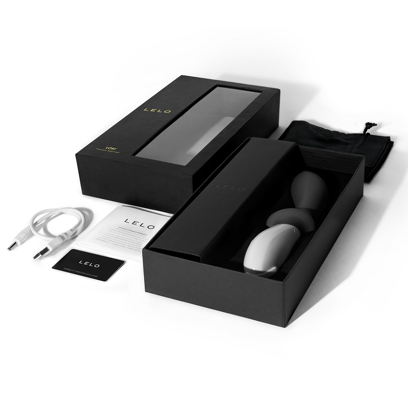 Lelo Loki Black - Rechargeable Prostate Vibrator, Body Safe Silicone, Dimensions 196.2 x 42 x 58 mm, 6 Settings