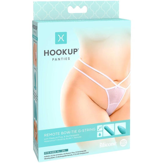 Hook Up - Water Resistant Vibrating Bow Panties and Butt Plug X-2XL