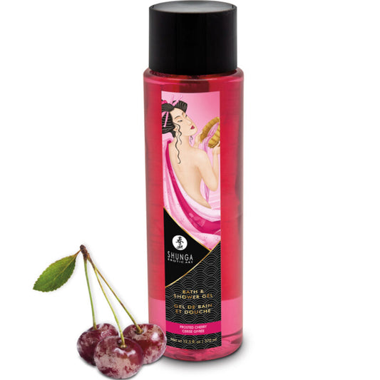 Shunga Bath Experience-Gel De Baie Și Duș Frosted Cherry 370 Ml