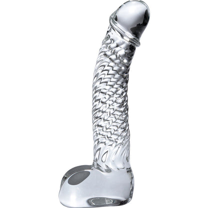 Icicles Number 61 Hand Blown Glass Massager - G/P Point Stimulation, Elegant Design, Spiral Veins