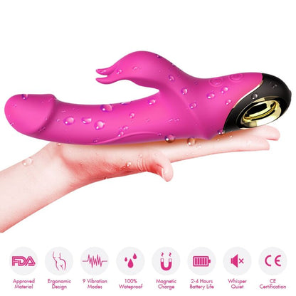 Armony Vibrators- Meteror Vibrator Dildo Iepure Rotator Fuchsia