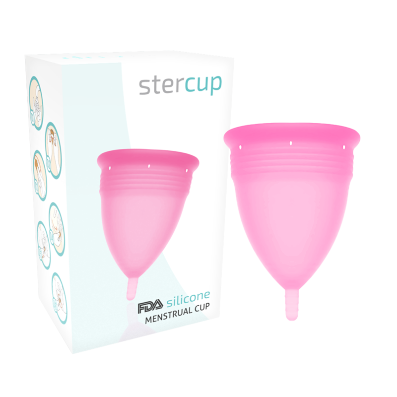 Stercup - Menstrual Cup Size L Pink, FDA Silicone, Reusable, and Comfortable