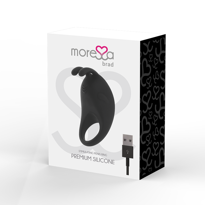 Moressa Brad Premium - Black Silicone Rechargeable Vibrator Ring