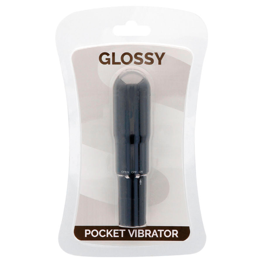 Glossy - Black Pocket Vibrator, RPM 17,500, Dimensions 107 x 25 mm, Water Resistant, Glossy