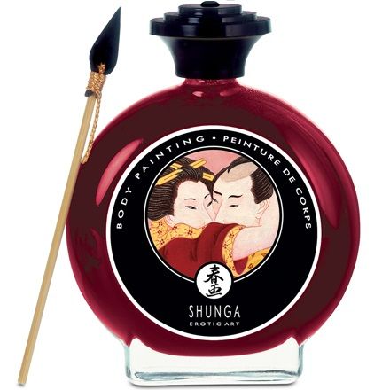 Shunga Massage Cream- Căpșuni Și Pictură Corporală Cu Cava