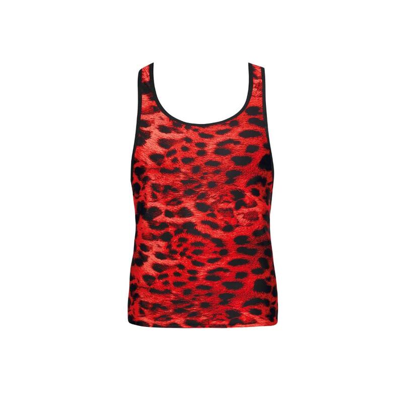 Anais Men - Red Animal Print Microfiber Savage XL Top