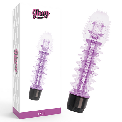 Glossy - Axel Vibrator Lilac, TPE Vibrator with Ergonomic Shape, Powerful Vibrations, 14 cm