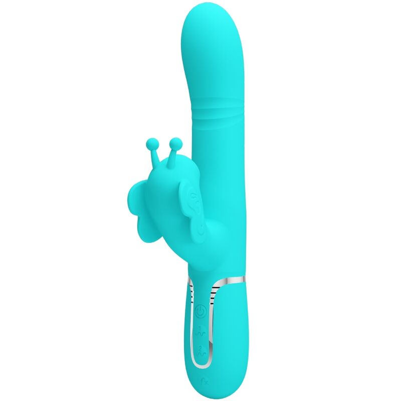 Pretty Love Flirtation- Vibrator De Iepure Multifuncțional 4 În 1 Fluture Aqua Verde